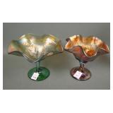 Two Carnival Glass Compotes