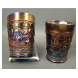 Two Fenton Blue Apple Tree Tumblers