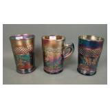 Three Piece Dugan Carnival Glass Lot