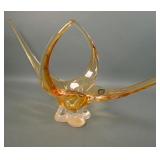 Mid Century Chalet Art Glass Abstract Center Piece