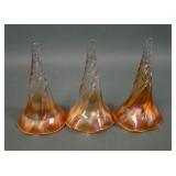 3 Stevens & Williams Marigold Art Glass Lily