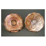 Two Fenton Marigold Carnival Glass Plates