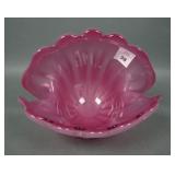 Fratelli Toso Pink Opaline Glass Clam Shell Bowl