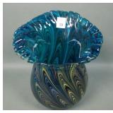 Murano Art Glass JIP Peacock Tail Vase