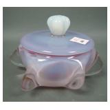Murano MCM Art Glass Opaline Covered Powder Jar