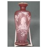 Bohemian Enameled Florentine Cameo Portrait Vase