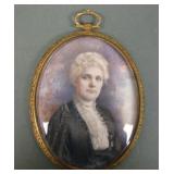 Vintage Oval Miniature Portrait in Oval Metal