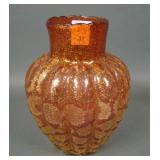 Murano Sergusa Italian Melon Rib Art Glass Vase