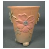 Weller Art Pottery Wild Rose Ftd Flared Vase