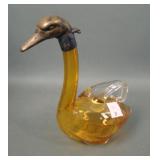 Vintage Austrian Hand Blown Duck Decanter