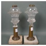 Pair of 19th Century Whale Oil Lamps