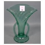 Imperial Green/ Vaseline # 244 Swirl Fan Vase