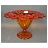 U..S. Glass Amberina #310 Open Works Vase