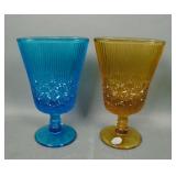 Two Fenton Daisy & Button Whisk Broom Fan Vases