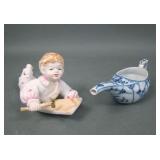 Two Victorian Porcelain Baby Items