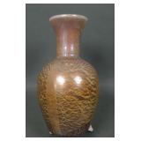 Maker? Gold/ Opaque Art Glass Vase