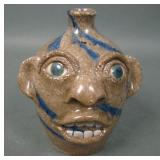Joe Reinhardt Blue Swirl Miniature Face Jug