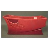 Roseville Art Pottery Red Silhouette Planter