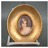 Antique French Artist Signed Miniature Portrait