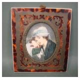 French Miniature Portrait Painting in Noveau Frame