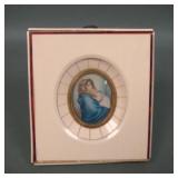 Miniature Mother & Child Painting In Period Frame