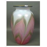 Studio Art Glass Pulled Feather Vase