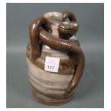 B.C. Craig Swirl Pottery Jug W/ Snake Decoration