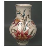 Zsolnay Hungary Floral Porcelain Vase