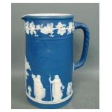English Wedgwood Blue Neo Classical Water Pitcher