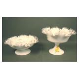 Two Piece Fenton Decorated Silver Crest Glass Lot