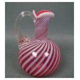 Fenton Cranberry Opal Spiral Optic Cruet
