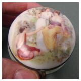 Signed Germany Decorated Porcelain Pill Box