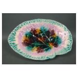 English Majolica Begonia Serving Platter