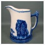 Old Sleepy Eye Blue Rim Pitcher