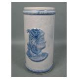 Signed Old Sleepy Eye Decorated Cylinder Vase