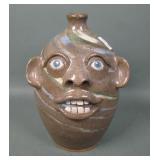 Joe Reinhardt Face Jug with Alkaline Swirl