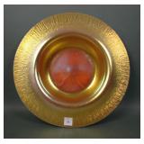 Steuben Clacite Art Glass Rolled Centerpiece Bowl