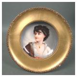Framed Victorian Miniature Painting on Porcelain