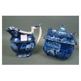 2 Historical Staffordshire Flow Blue Transferware