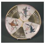 Signed Wedgwood Majolica Bird & Fan Plate