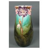 Austrian Majoica Noveau Reticulated Floral Vase