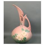 Rosevile Pottery Pink White Rose 16" Ewer