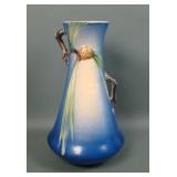 Rosevill Pottery Blue Pinecone Handled Vase