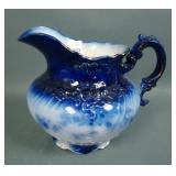 Wheeling Pottery Co. La Belle Flow Blue Pitcher