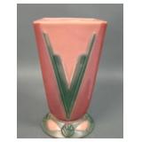 Roseville Pottery Pink Futura Art Deco Vase