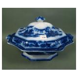 Podmore Walker Flow Blue Manilla Covered Vegetable