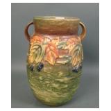Roseville Pottery Green Blackberry Handled Vase