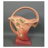 Roseville Pottery PInk Snowberry Large Basket