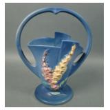 Roseville Pottery Blue Foxglove Handled Basket