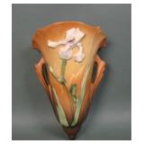 Roseville Art Pottery Brown Iris Wall Pocket